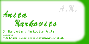 anita markovits business card